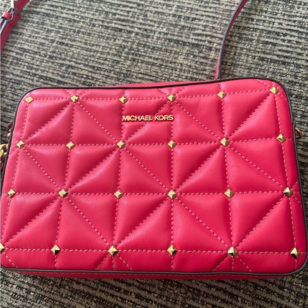 Michael Kors Red Quilted Crossbody Bag